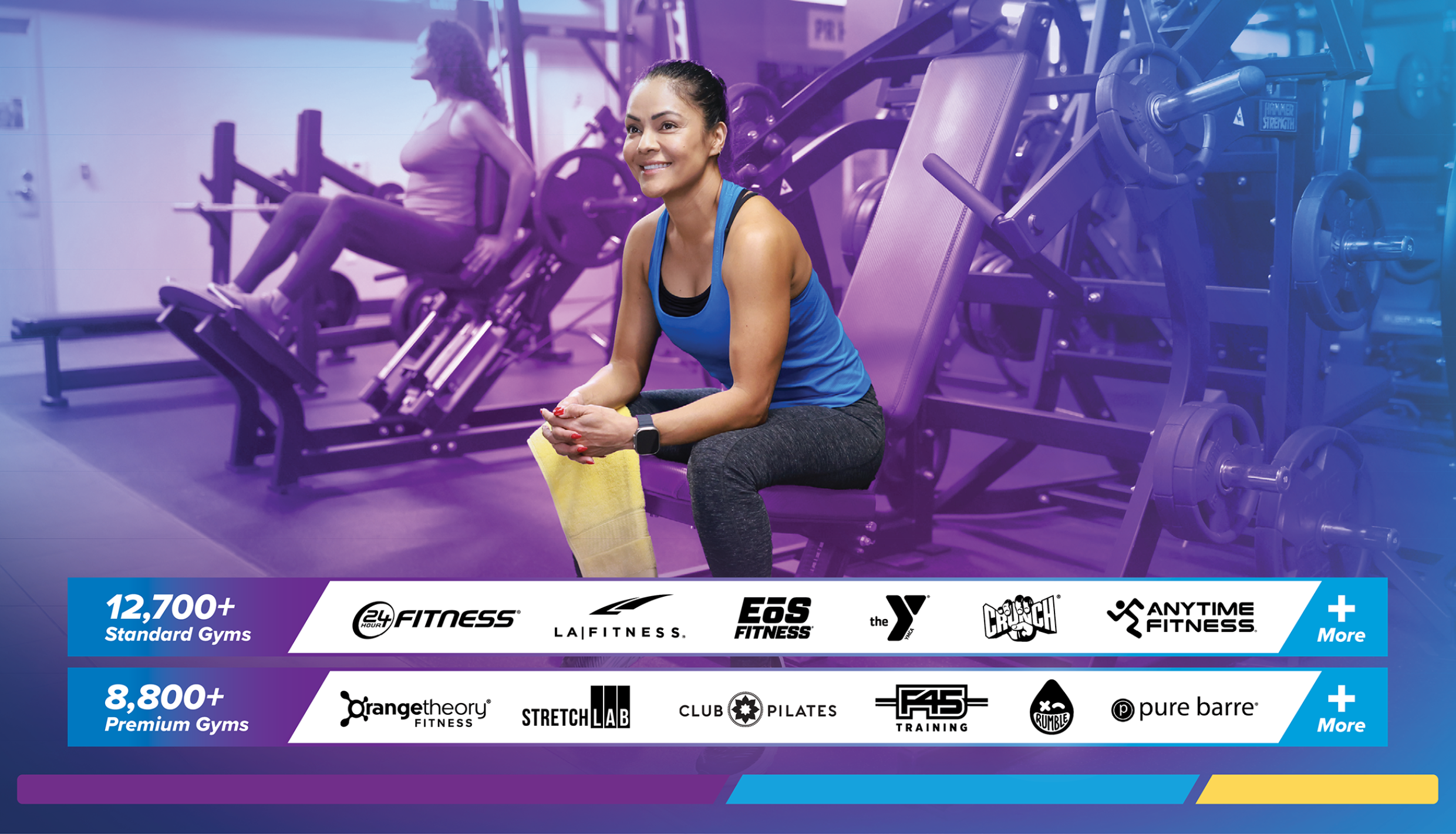 Woman on weight bench