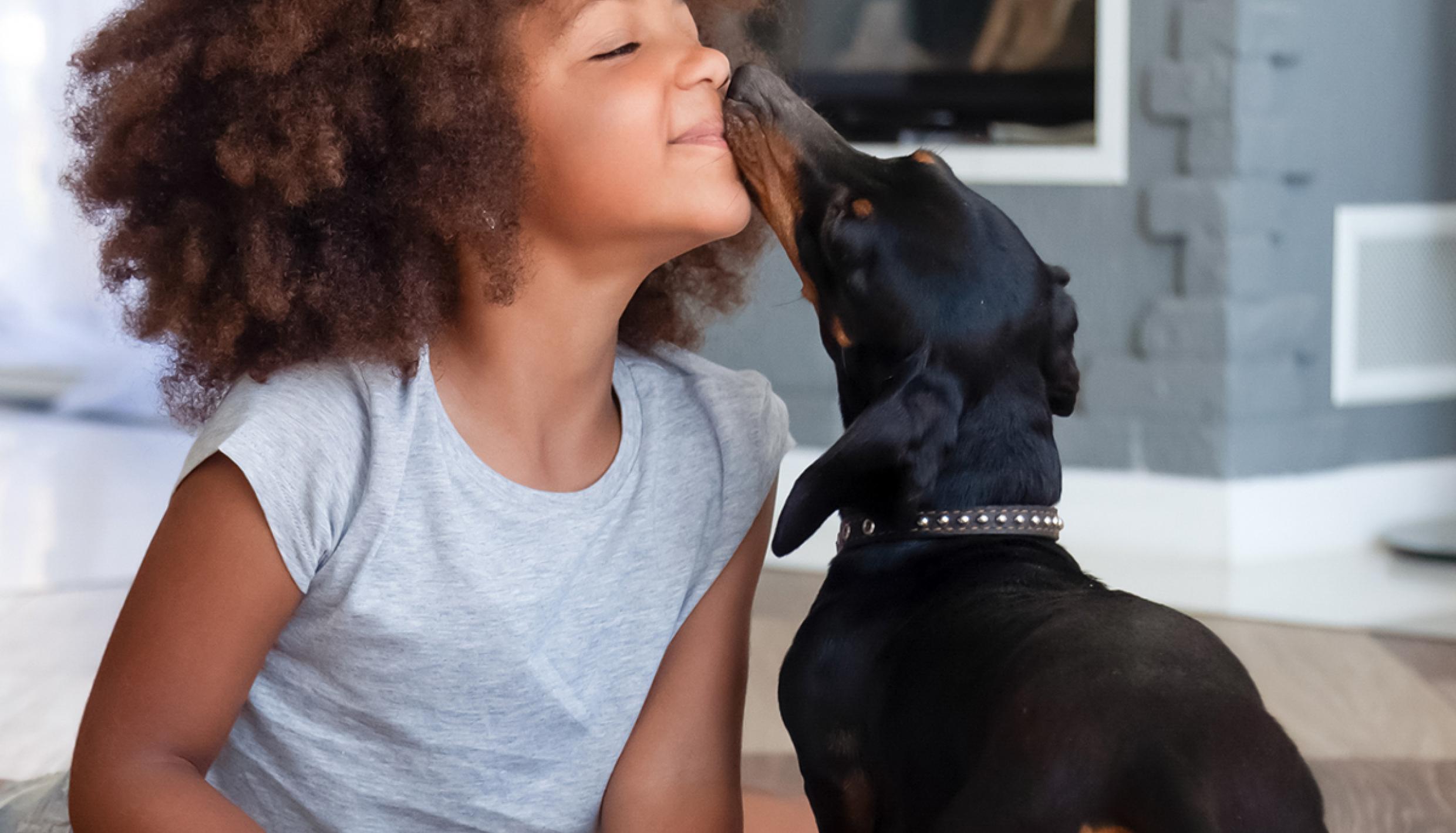 Child with dog