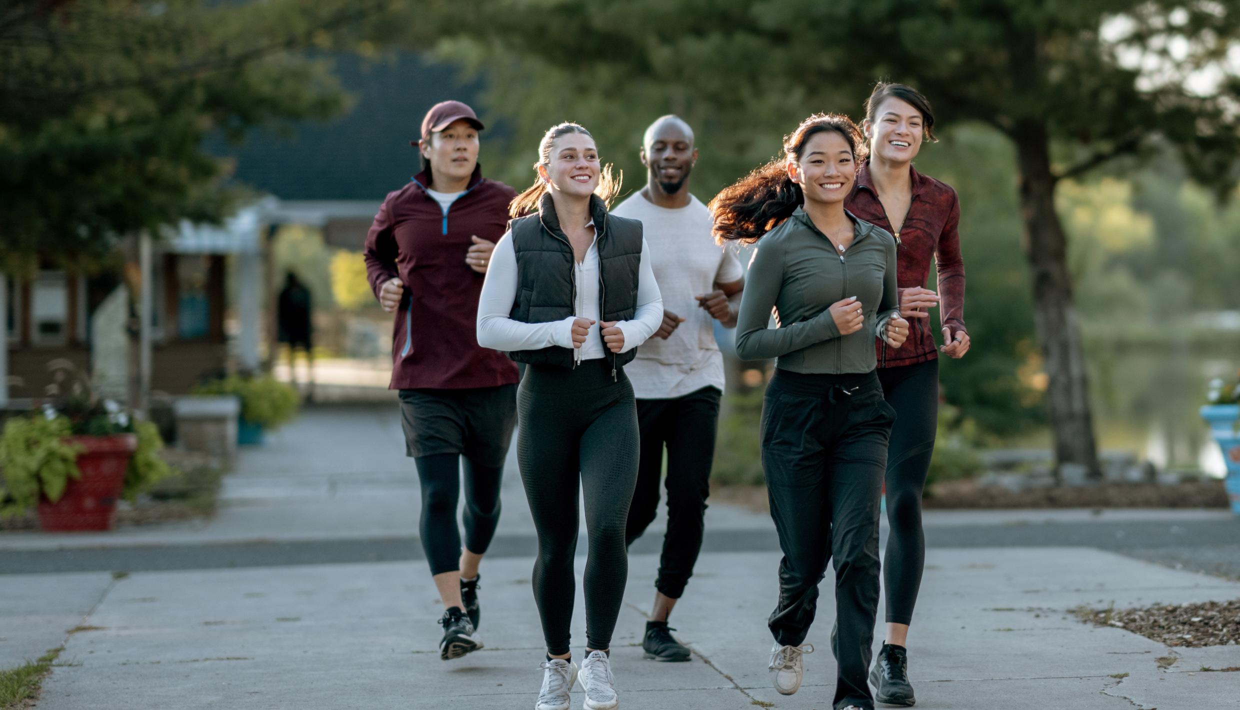 Group of people running