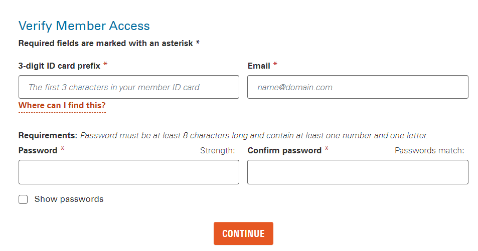 Verify member access screenshot
