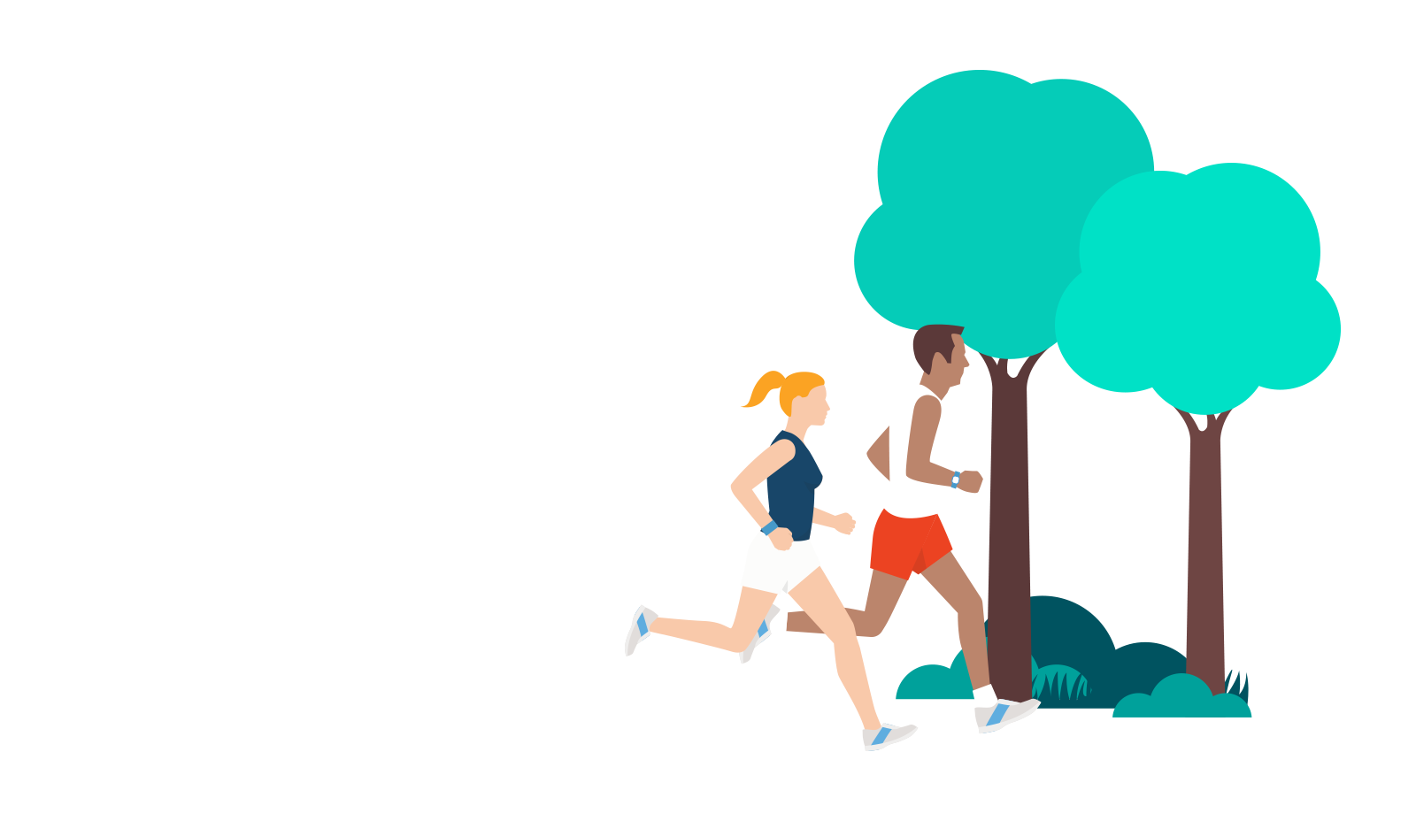 Illustration of people running outdoors
