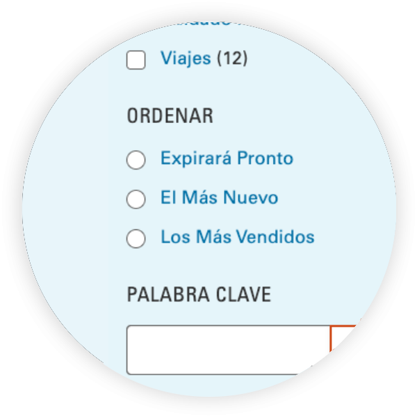 Ilustración de opciones de ordenación