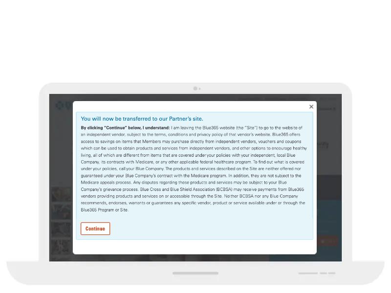 laptop showing how to redeem offer