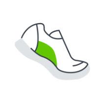 foot springing into action icon