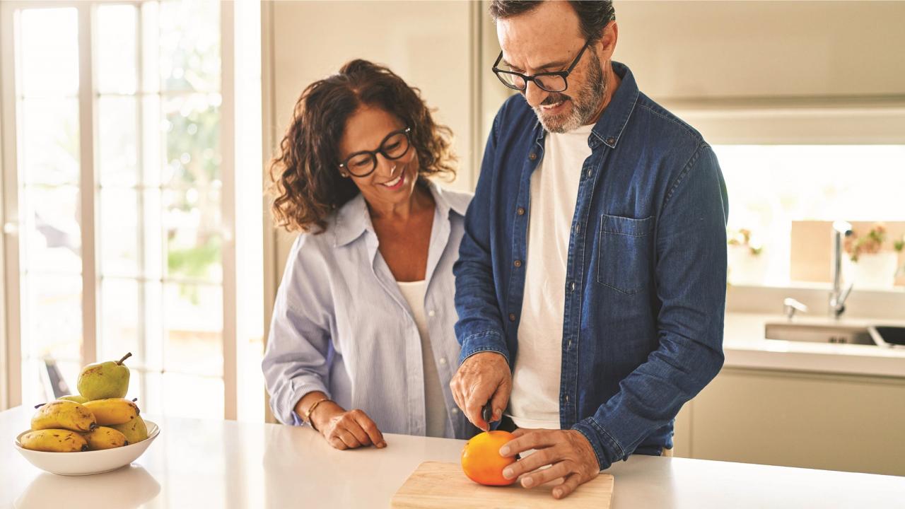Man and woman in kitchen