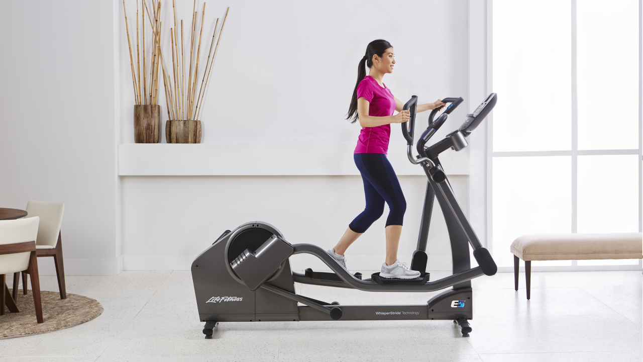 Girl running on treadmill