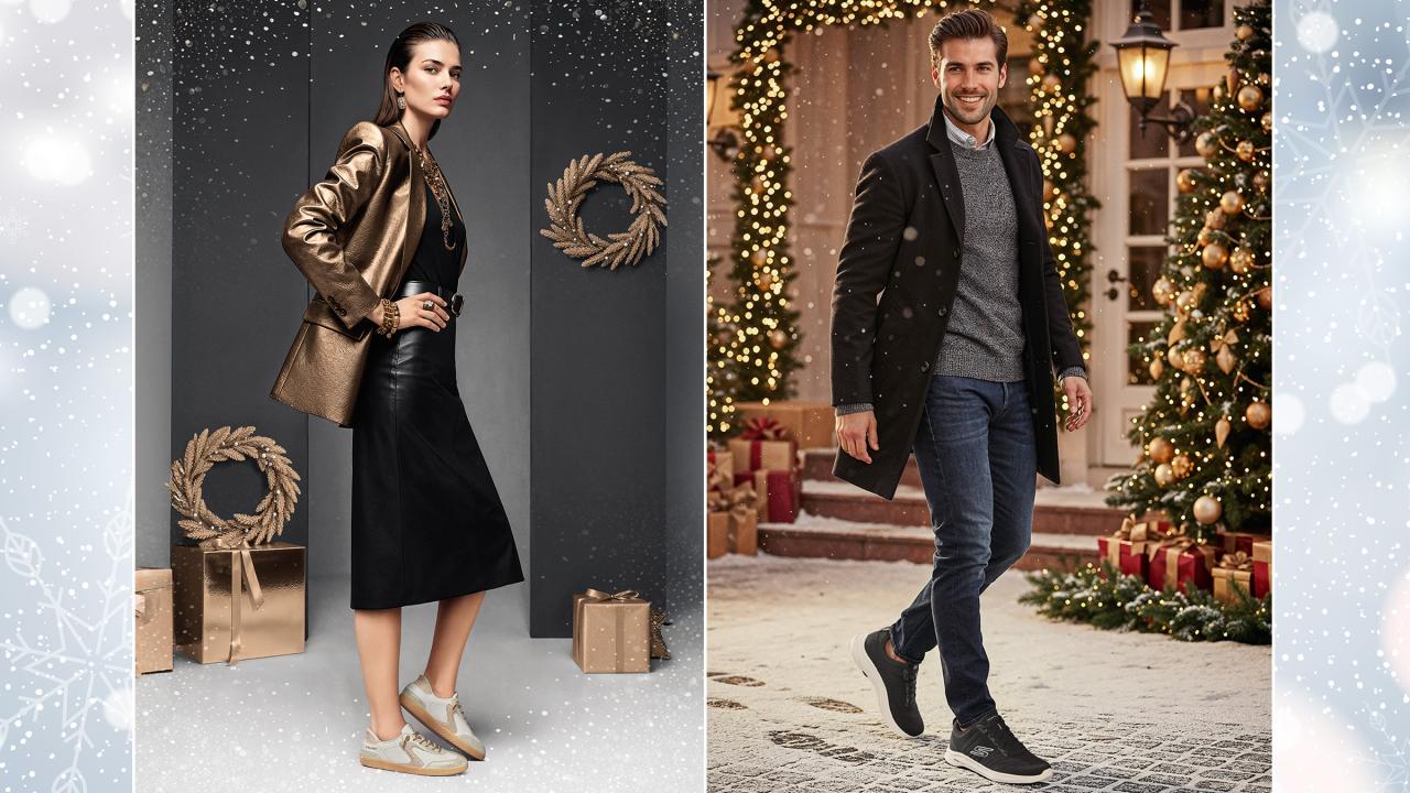 Woman and man walking