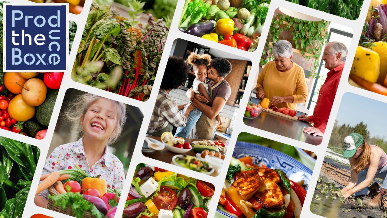 People with fruits and vegetables