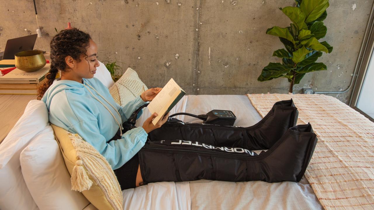 Woman reading on bed