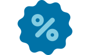Icon of a blue percentage sign