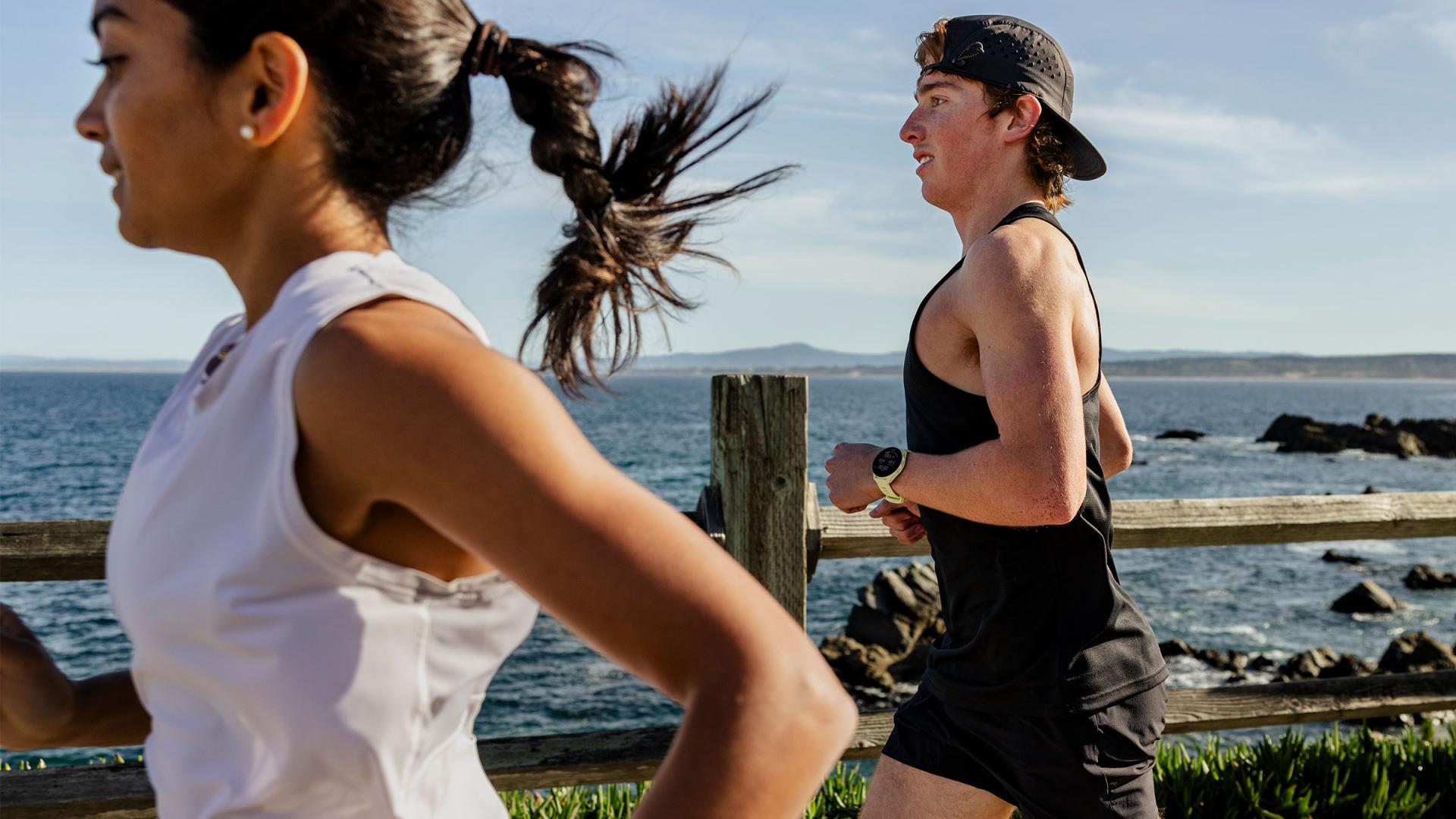 Man and woman jogging