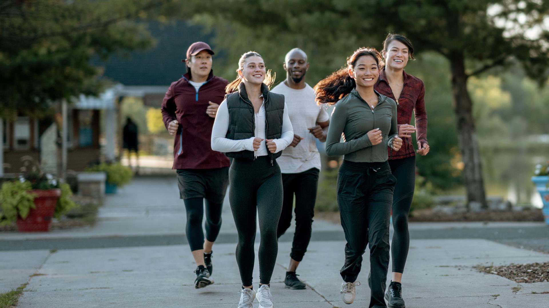 Group of people running
