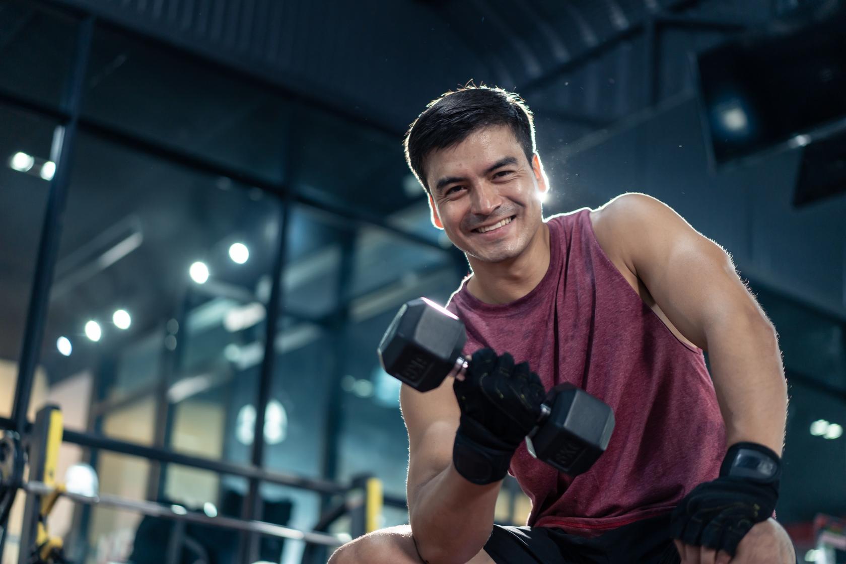man working out at the gym