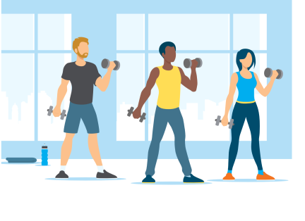 Illustration of people exercising