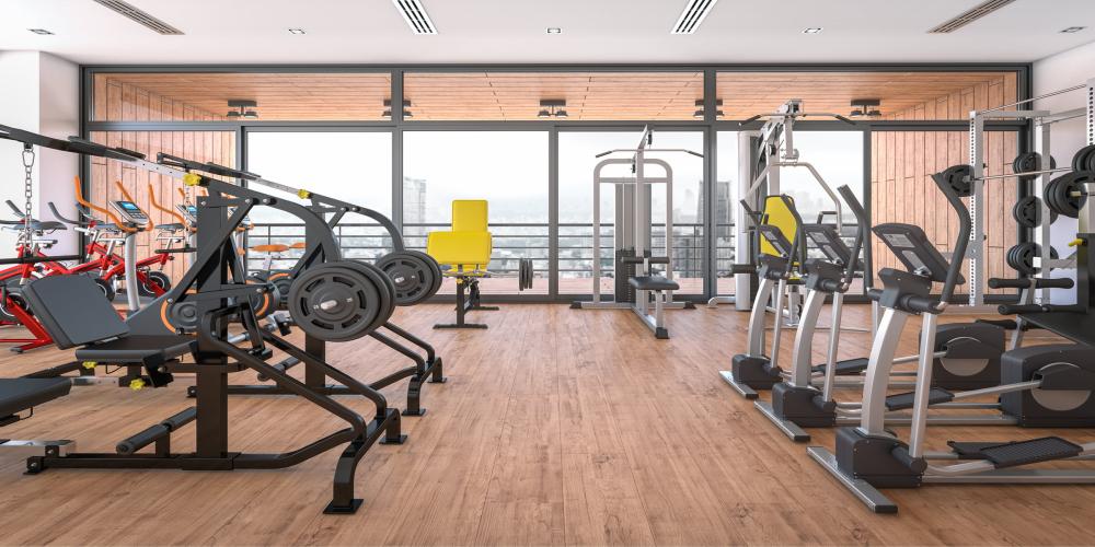 Gym with Exercise Equipment