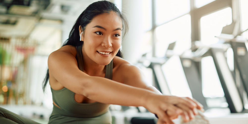 woman stretching