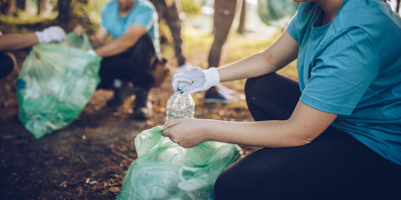 Group of People Picking Trash