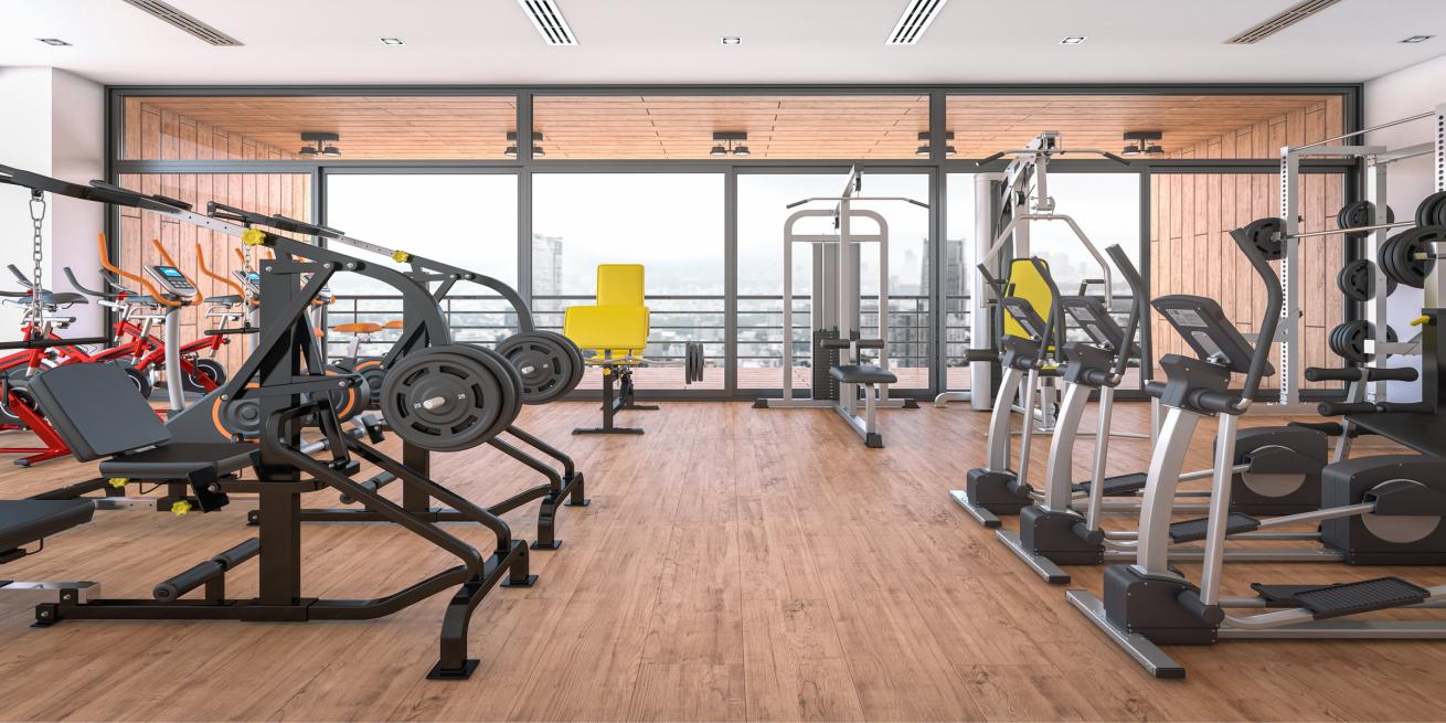 Gym with Exercise Equipment