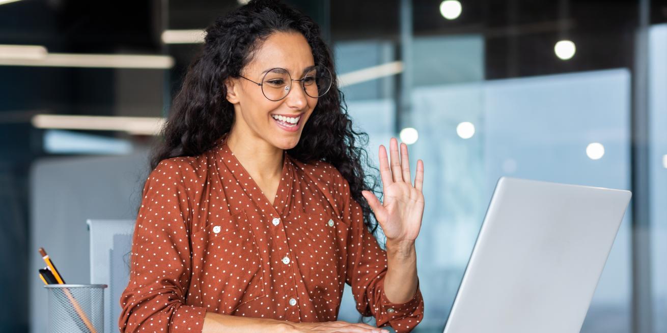 woman having a virtual meeting on a computer