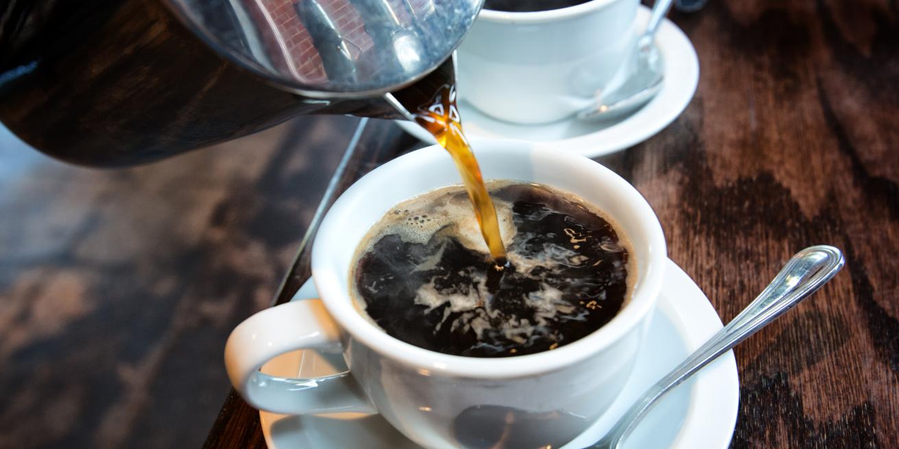 pouring a cup of coffee