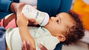 Baby drinking from bottle